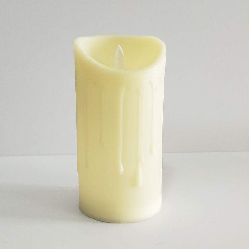 color changing flameless candle scallop top White