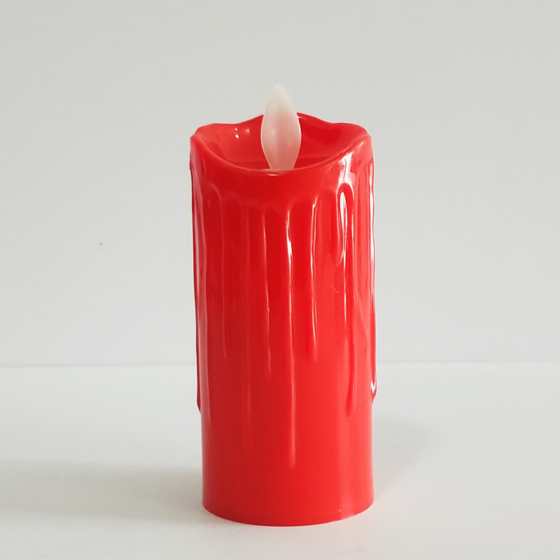 Red Dripping Wax Pillar led candle Red