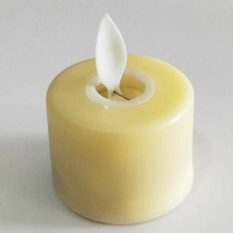 Flameless led tealight candles flat top Beige 3.7*4.4CM