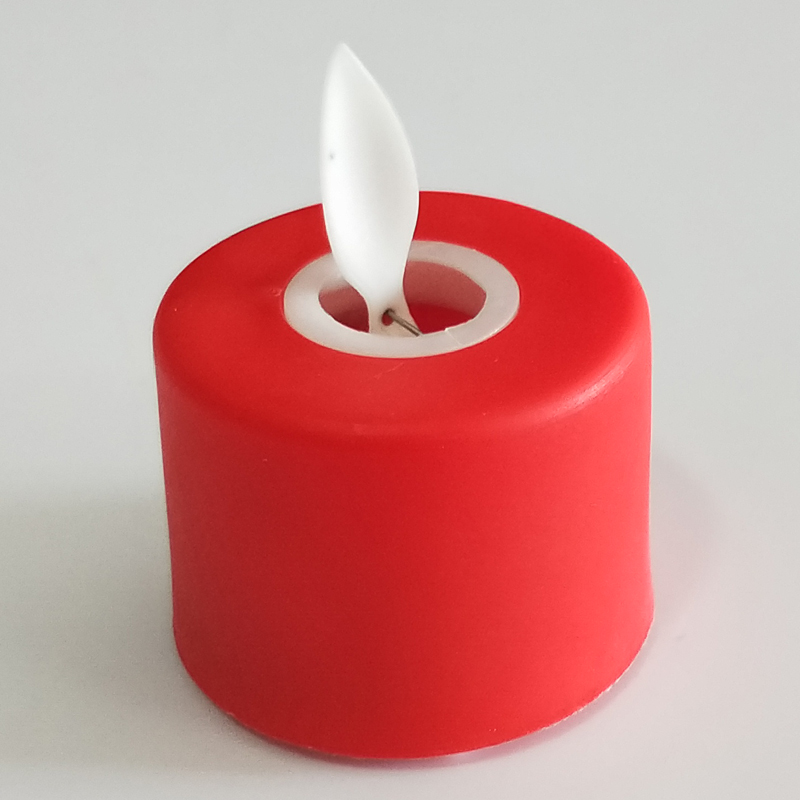 Flameless led tealight candles flat top Red 3.7*4.4CM