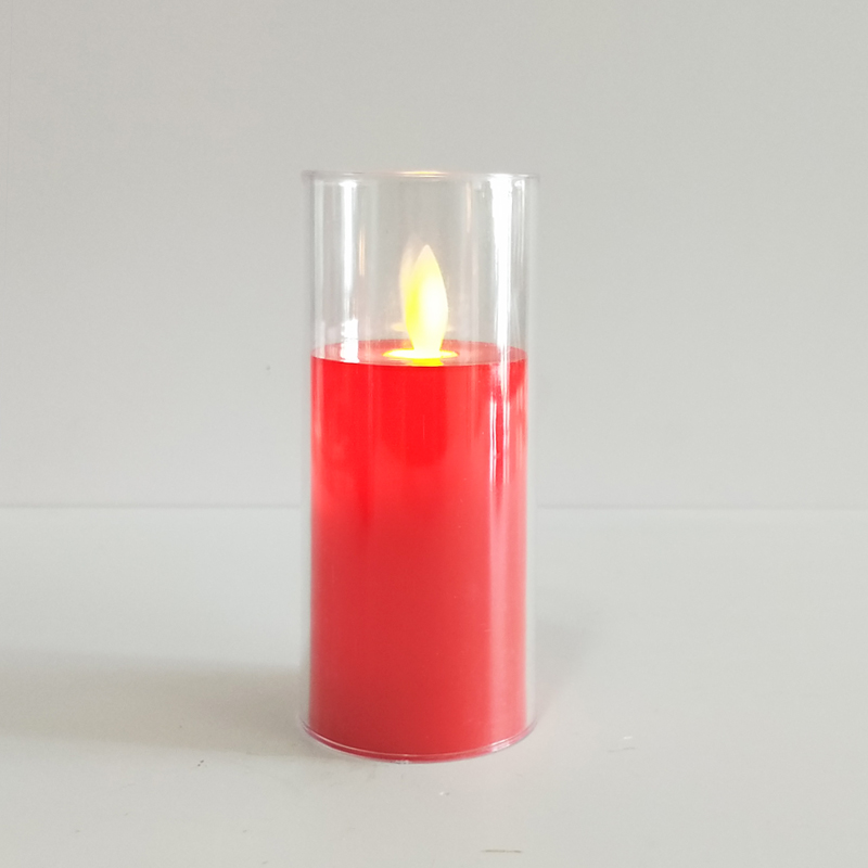 red pillar led candle