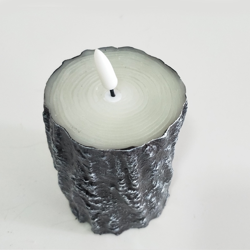 Rustic Pine Bark Led paraffin wax candle Default2