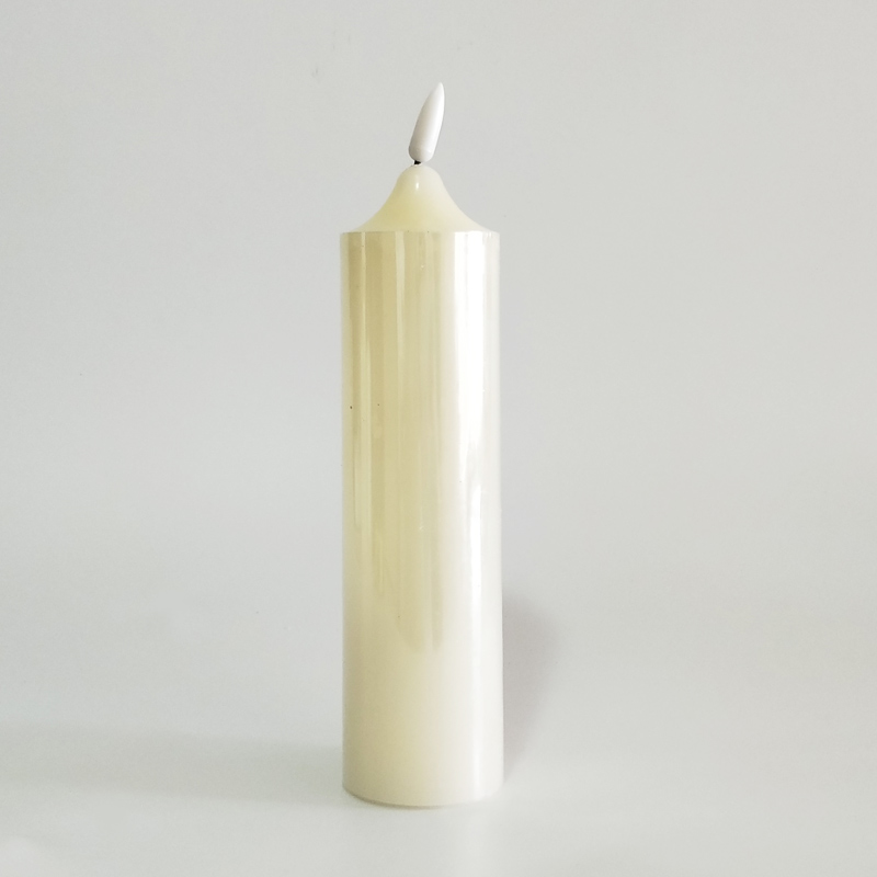 Ivory Led paraffin wax candle with remote Size:5.3*20Cm