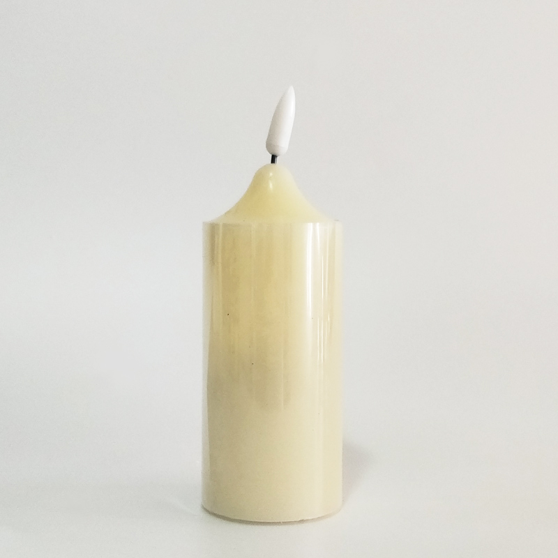 Ivory Led paraffin wax candle with remote 5.3*12.5 Cm