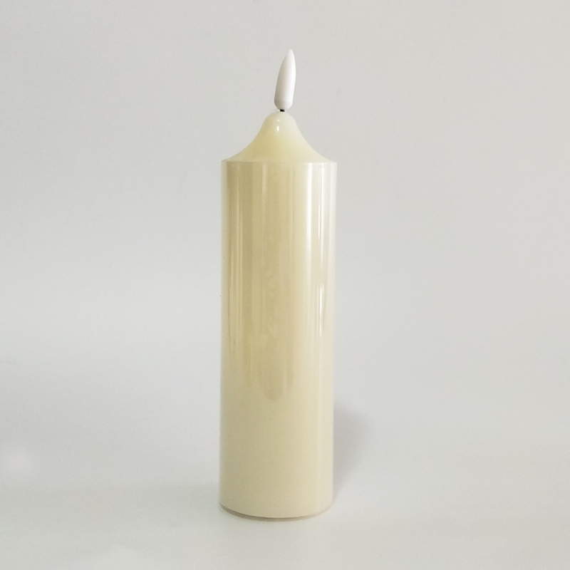 Ivory Led paraffin wax candle with remote 5.3*17.5 Cm