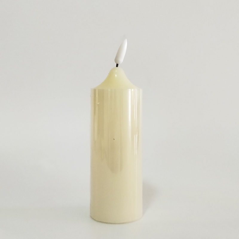 Ivory Led paraffin wax candle with remote 5.3*15 Cm