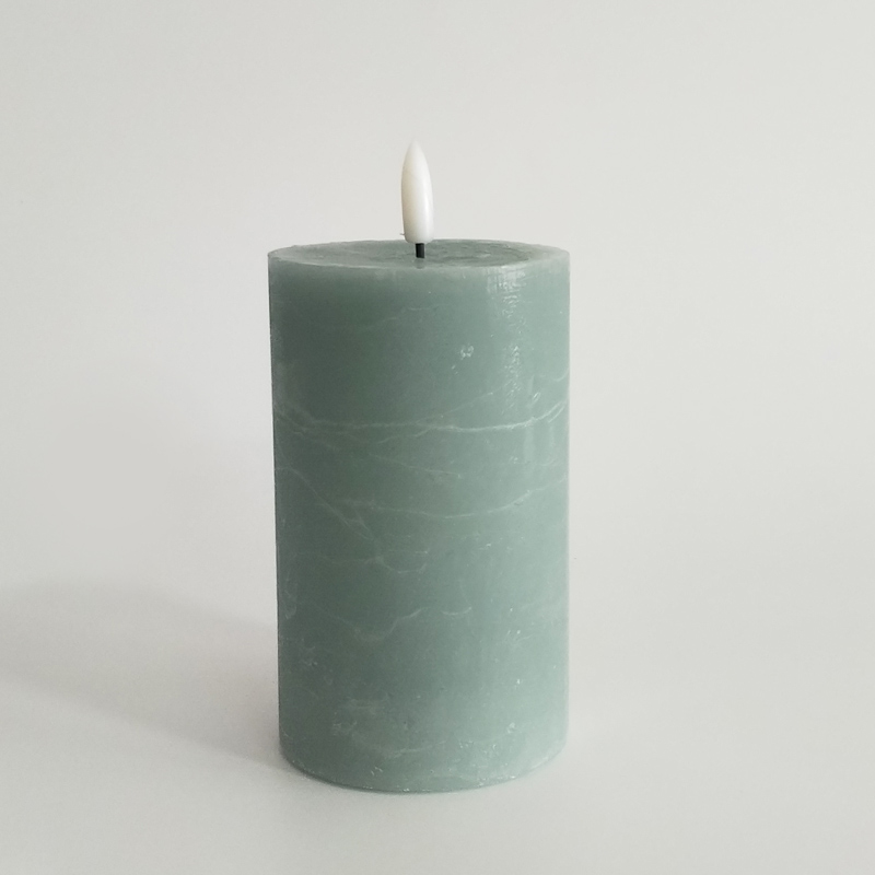 Green Water Ripple led paraffin wax candle Size:7.5*12.5 cm