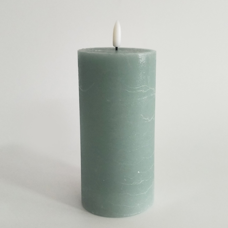 Green Water Ripple led paraffin wax candle 7.5*15 cm