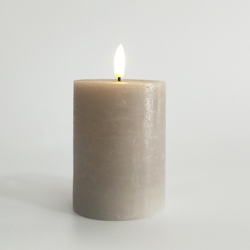 Water Ripple real wax Led pillar candle 7.5*7.5 cm