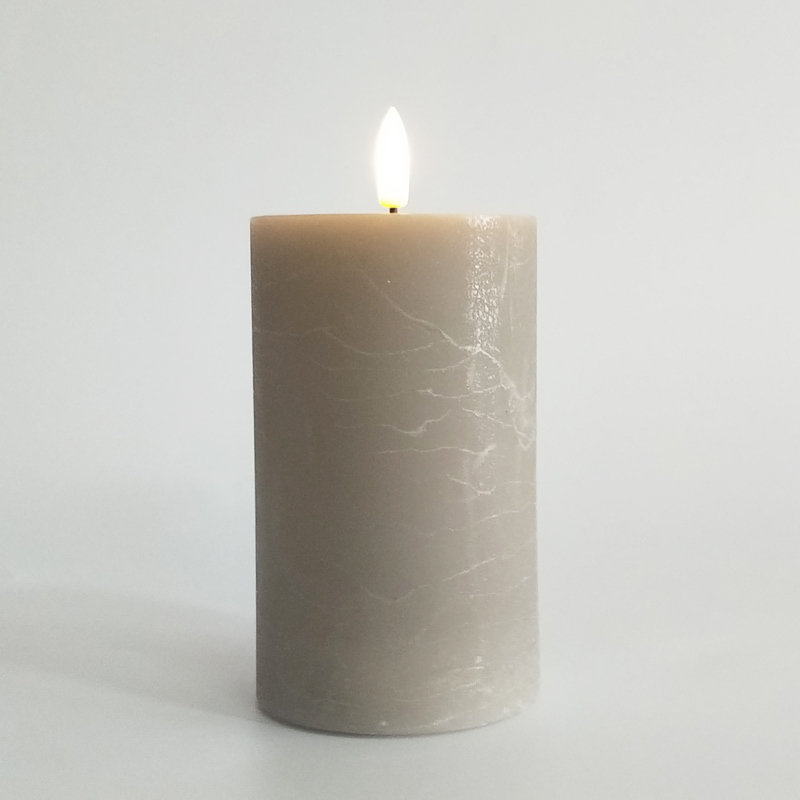 Water Ripple real wax Led pillar candle 7.5*10 cm