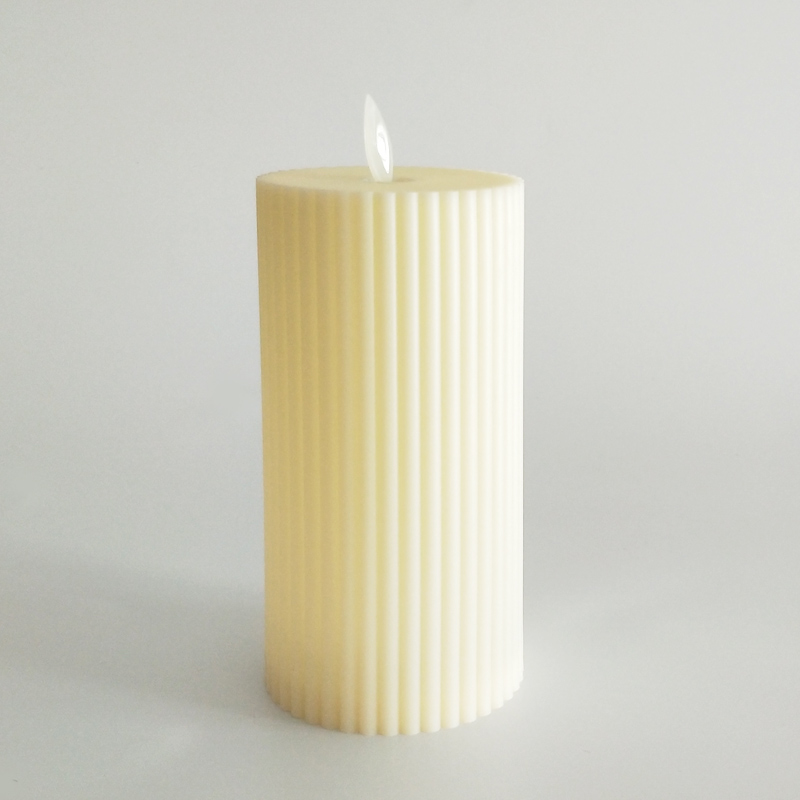 ivory fluted flickering sway Led candle