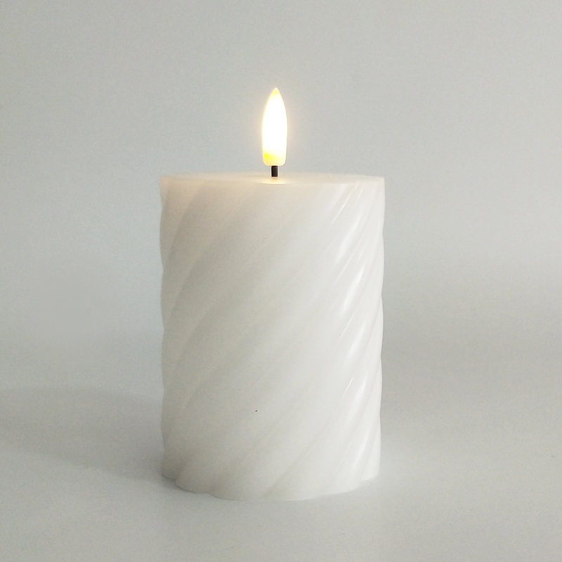 White paraffin wax led  candle 7.5*7.5 cm