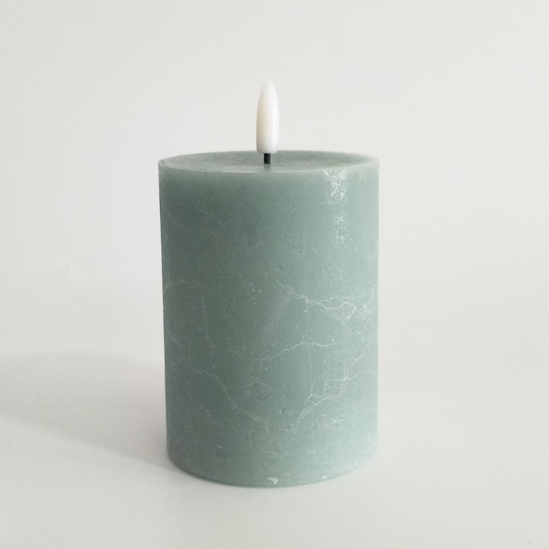 Green Water Ripple led paraffin wax candle 7.5*10 cm