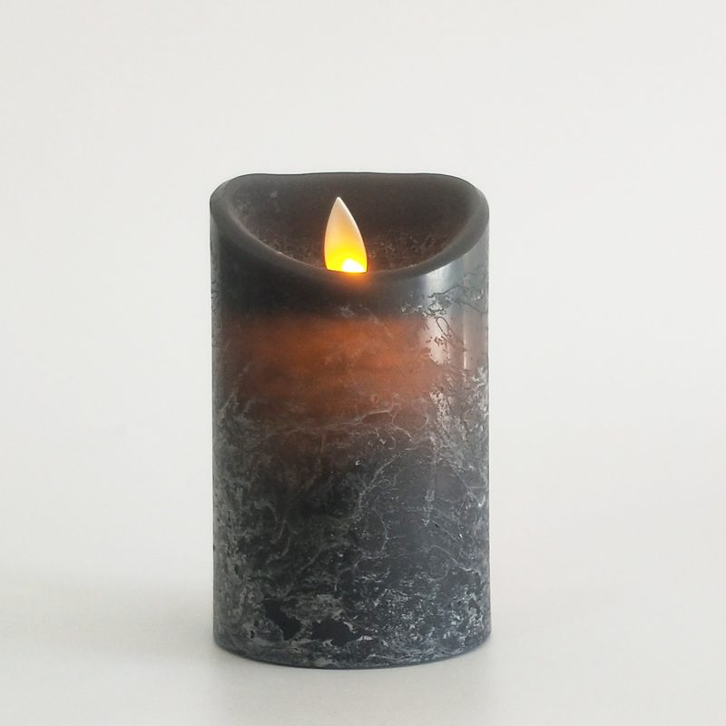 black Water Ripple led candle with remote control & timer 7.5x12.5cm