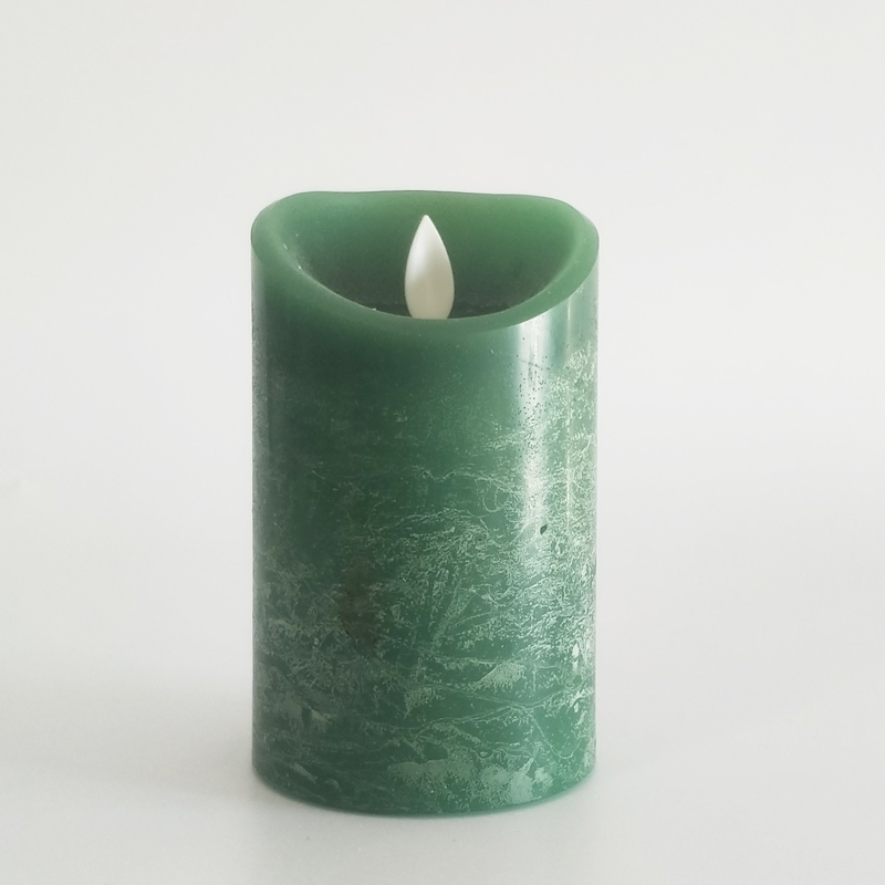 Green Water Ripple paraffin wax led candle Size:7.5x12.5cm