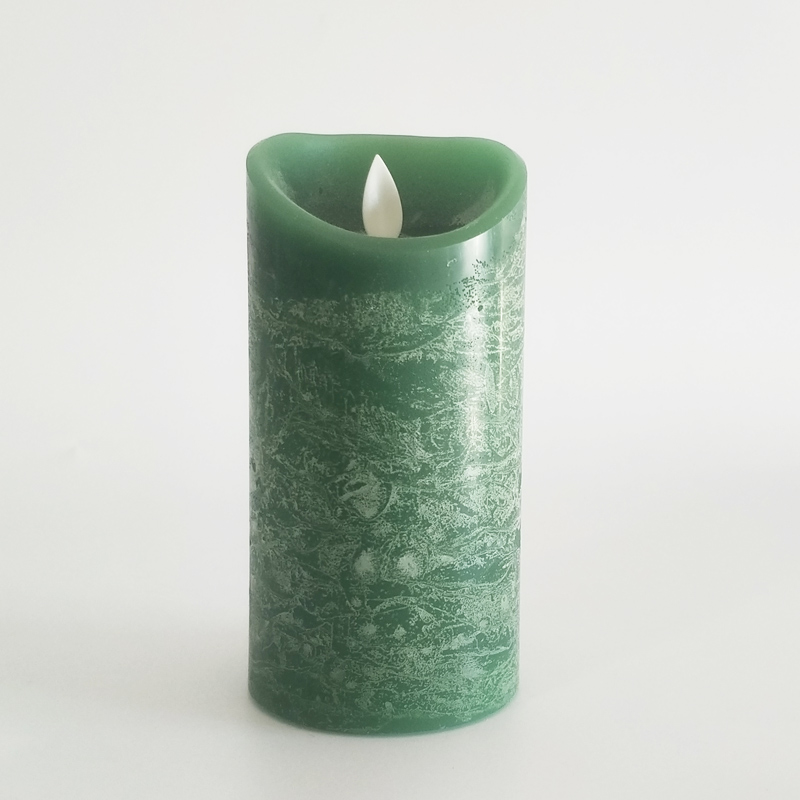 Green Water Ripple paraffin wax led candle Size:7.5x10cm