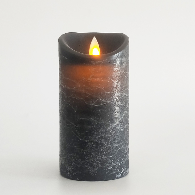 black Water Ripple led candle with remote control & timer 7.5x15cm