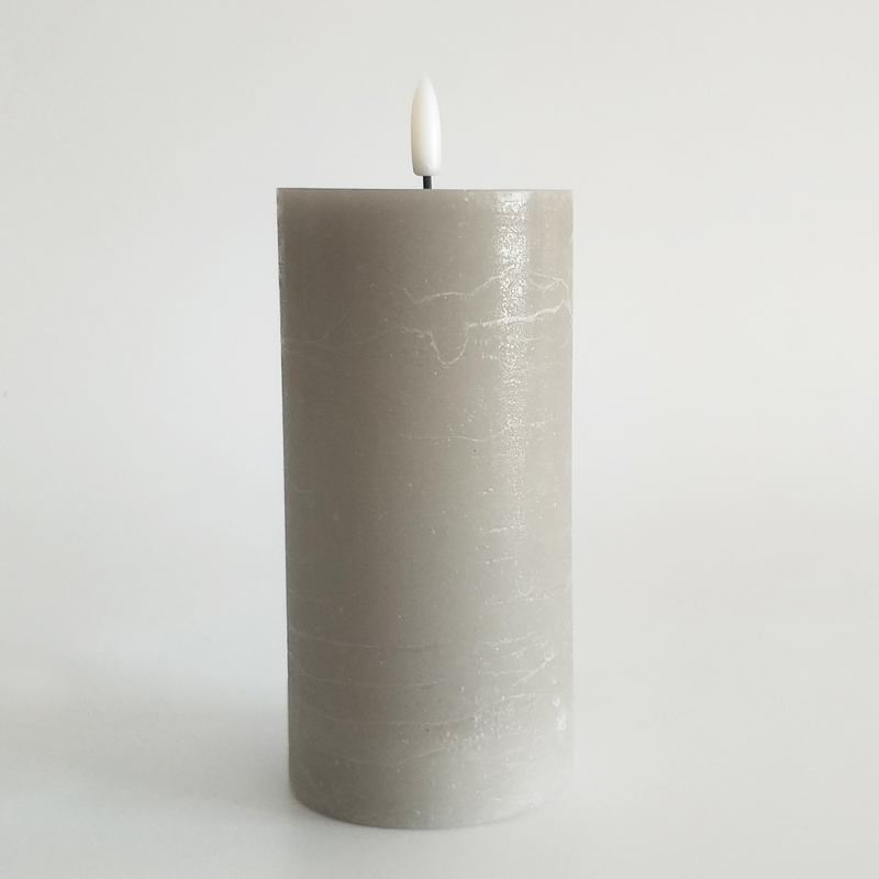 Water Ripple real wax Led pillar candle 7.5*12.5 cm