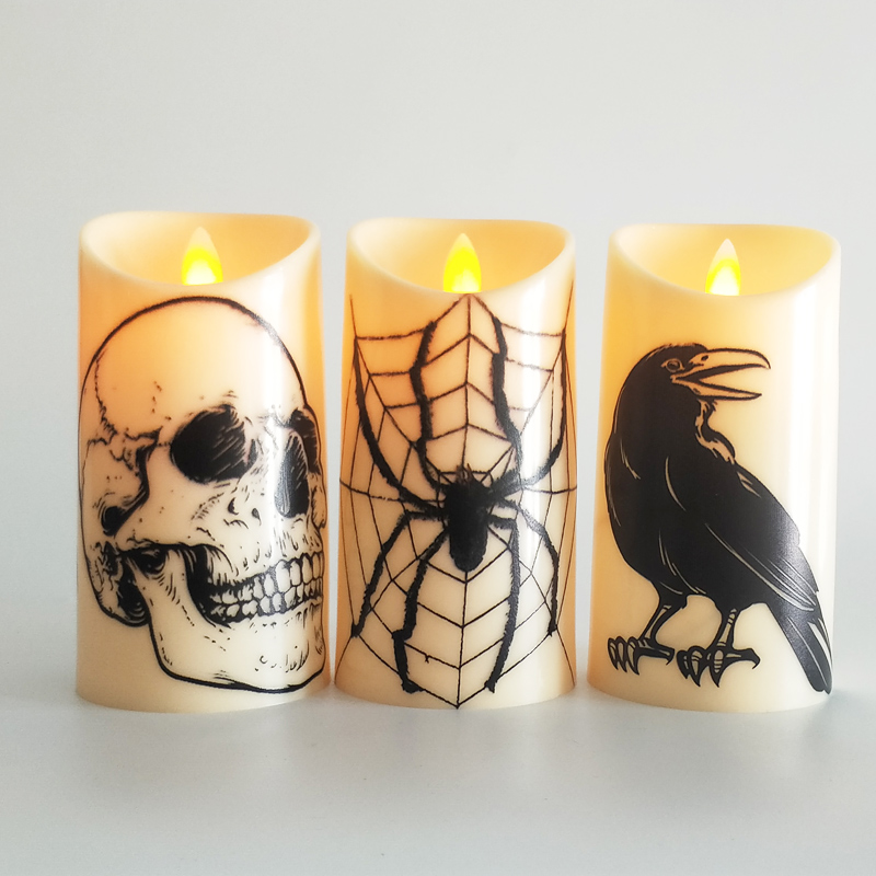 Halloween cylindrical Pillar Led candle