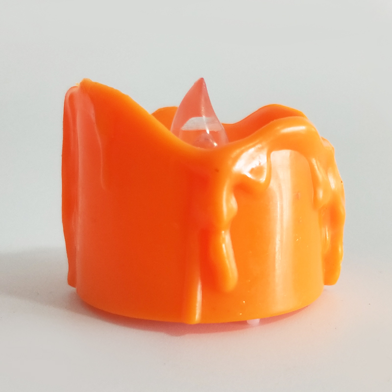 white wax dripping wax led tealight with remote Orange