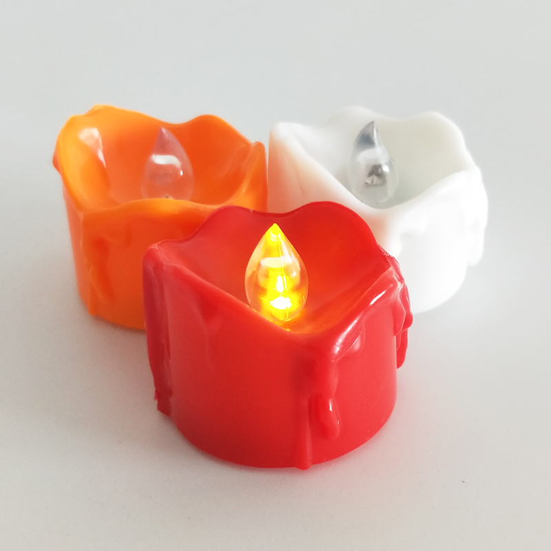 white wax dripping wax led tealight with remote