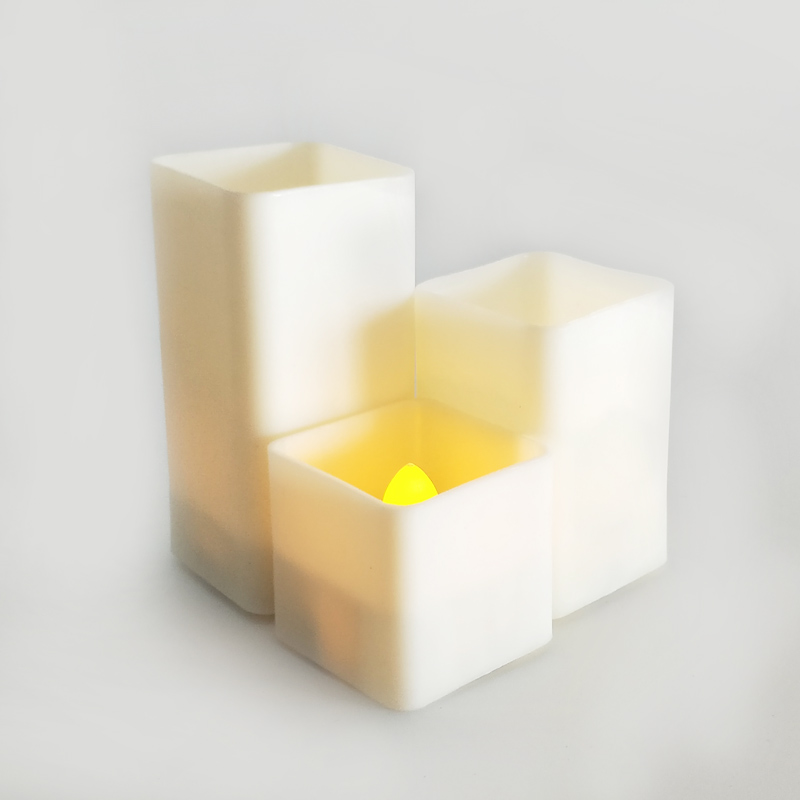 square Ivory battery operated  led tealight candle