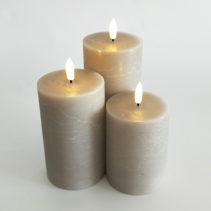 Water Ripple real wax Led pillar candle