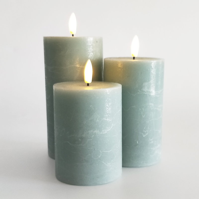 Green Water Ripple led paraffin wax candle