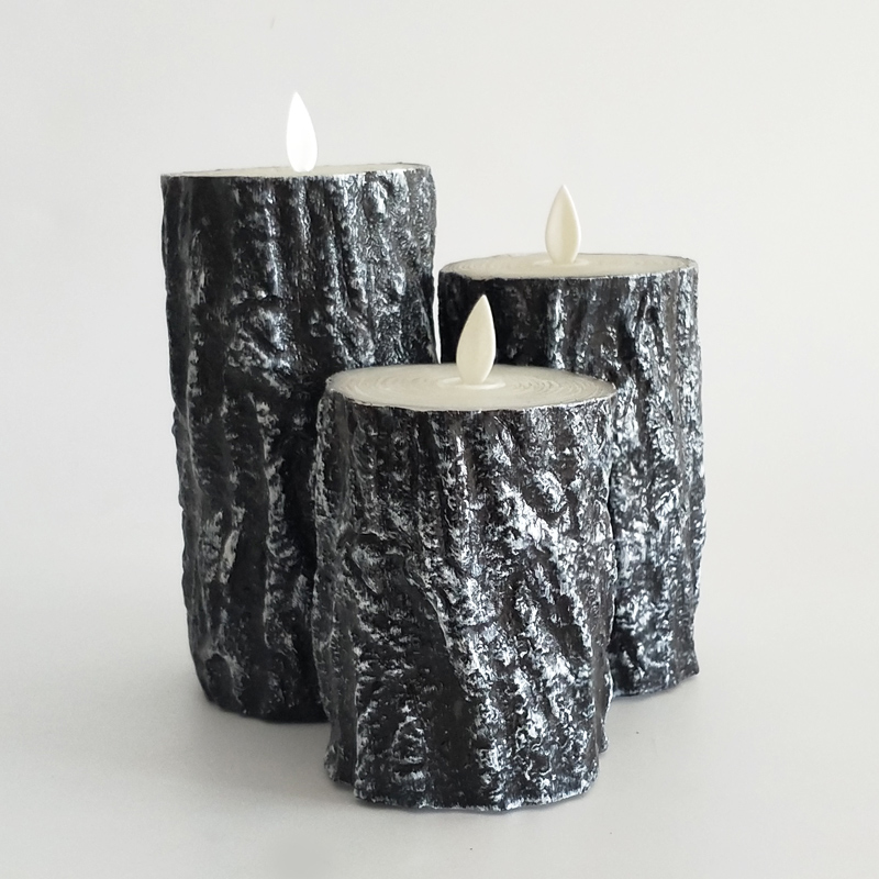 Rustic Pine Bark Led paraffin wax candle Color:Default1