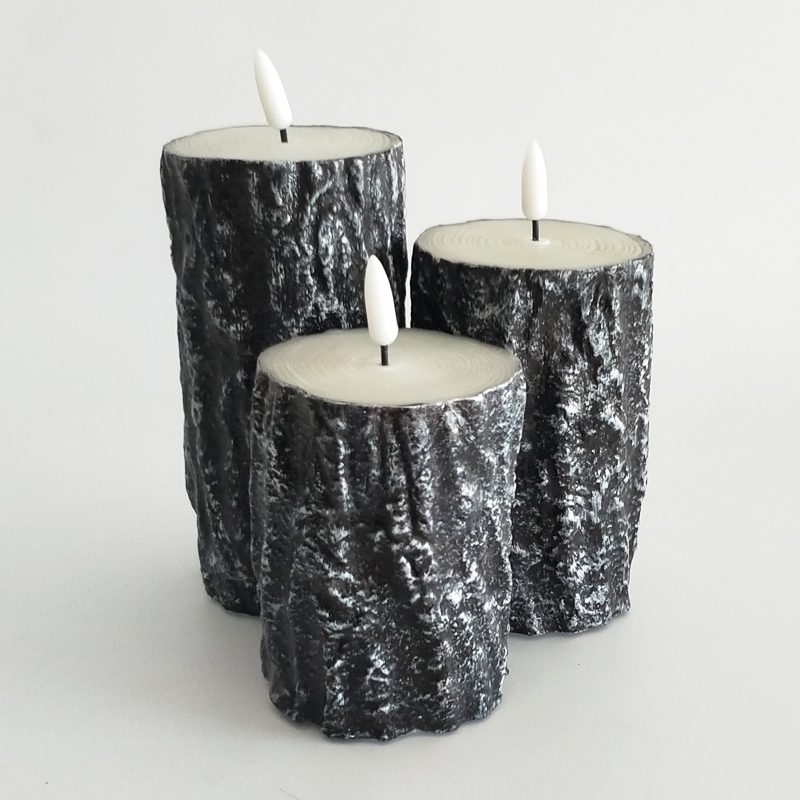 Rustic Pine Bark Led paraffin wax candle