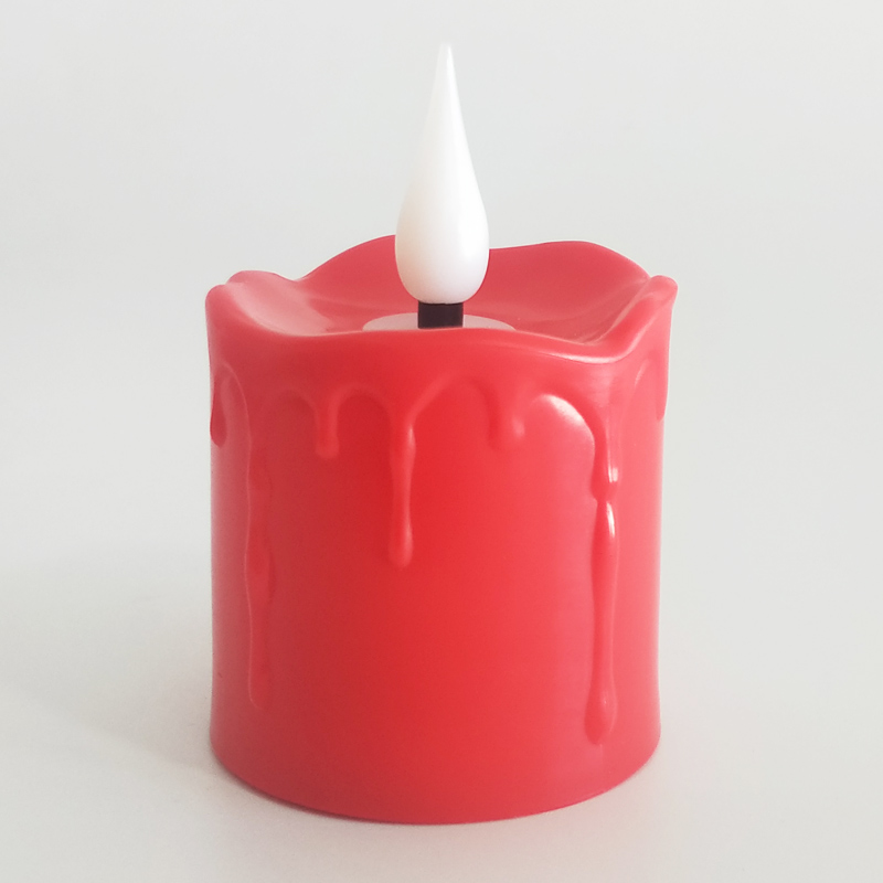 waterproof dripped led tealight candle remote control usb rechargeable Red