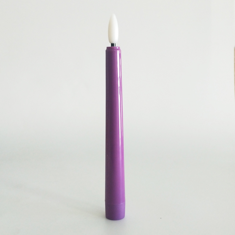 purple dripped led taper candle remote control Dripped