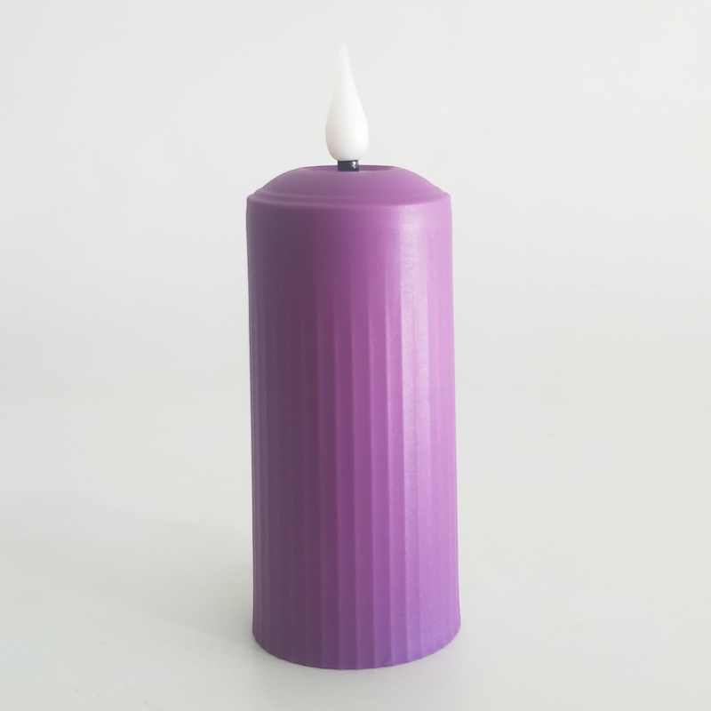 Purple & pink led pillar candle with remote control timer Purple