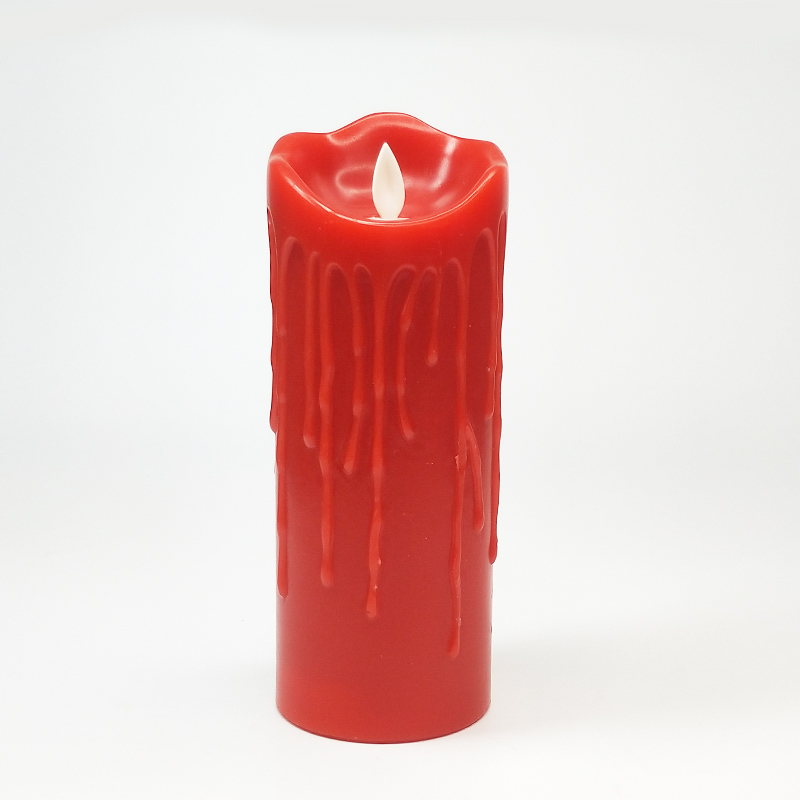 red dripping wax moving wick led candle set of 6 Style:Dripping wax;Diameter:7.5*20cm