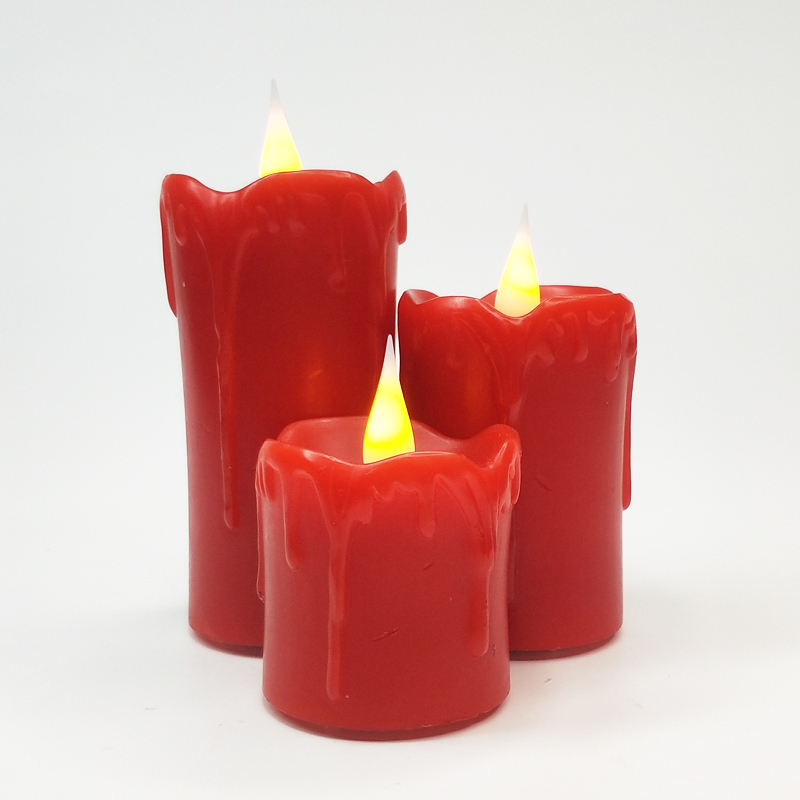 led dripping wax led votive candle Red