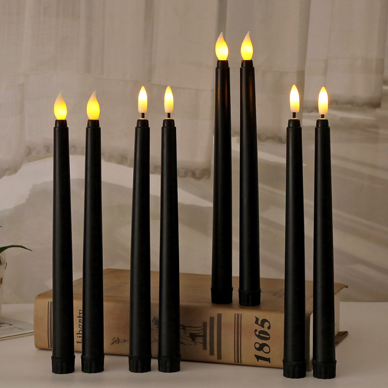 Black led taper candle with remote control