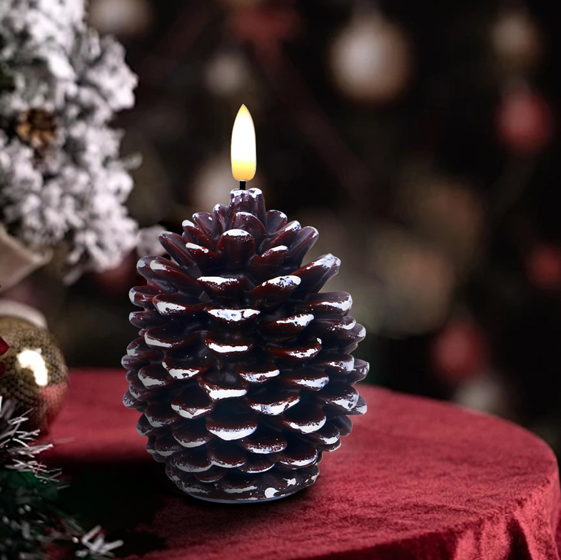 real wax Pinecone LED CANDLE Large