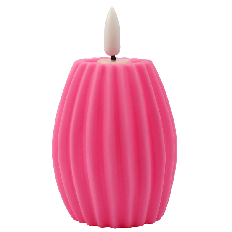 Led vertical stripe candle Red