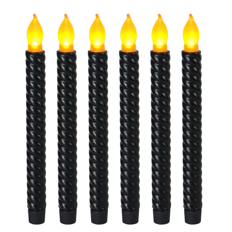 Black Spiral Pattern LED led Candle set 6