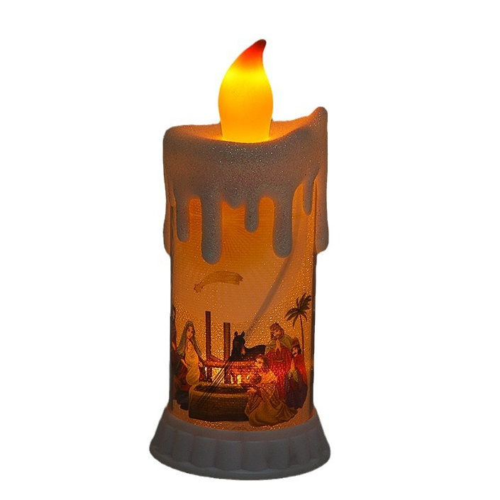 LED light-emitting Jesus candle lamp festive mood props ornament european-style church decorations