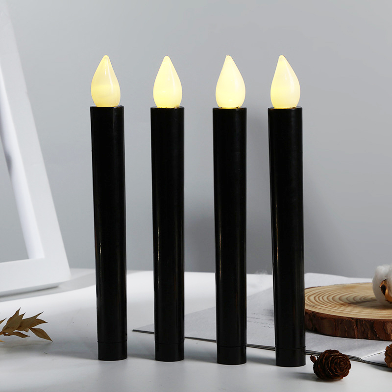 Black & Red led taper candle