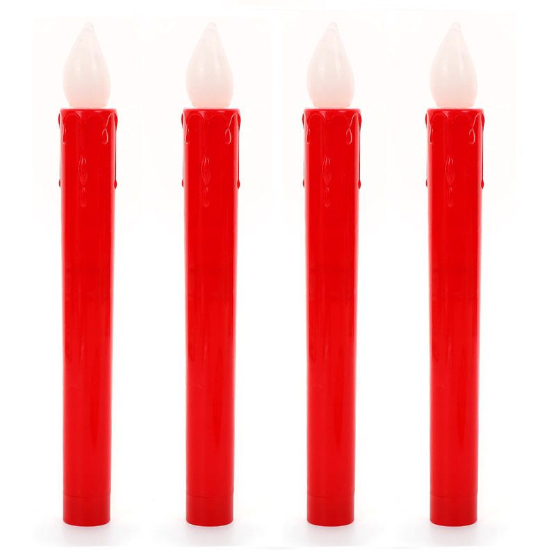 Black & Red led taper candle Color:Red