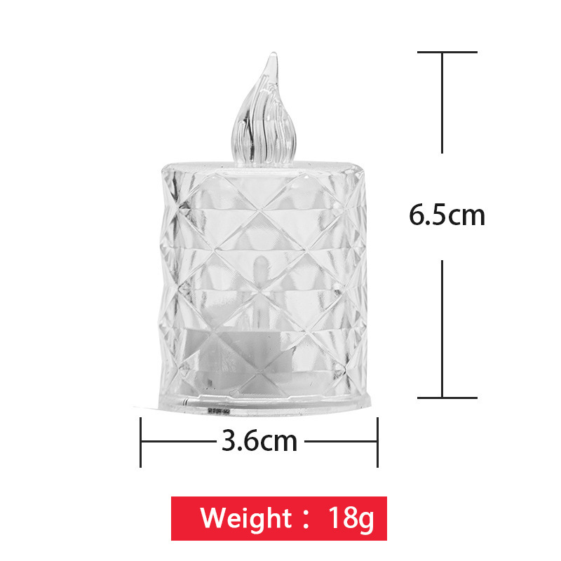 Transparent Crystal Diamond led Candle lamp 3.6*6.5cm