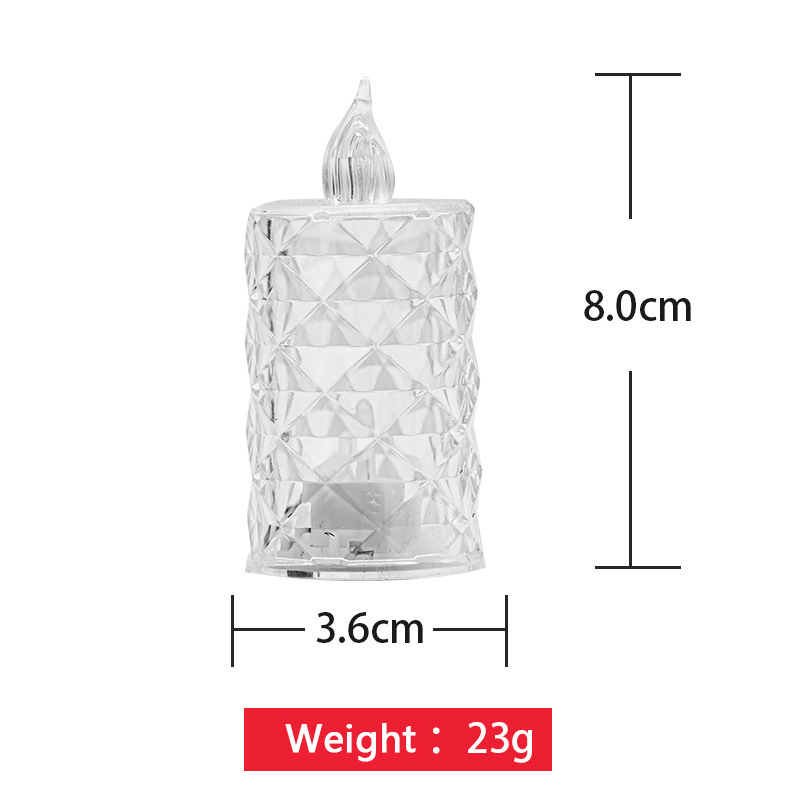 Transparent Crystal Diamond led Candle lamp 3.6*8cm