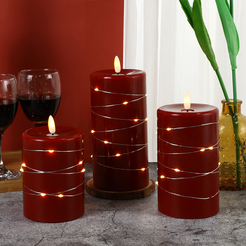 red led wax candle