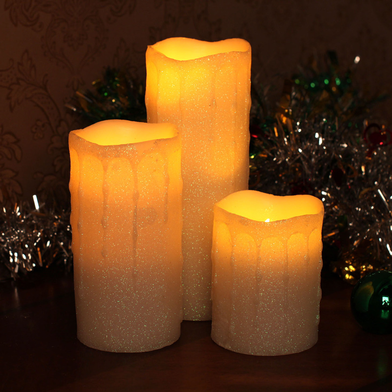 Real wax led pillar candle