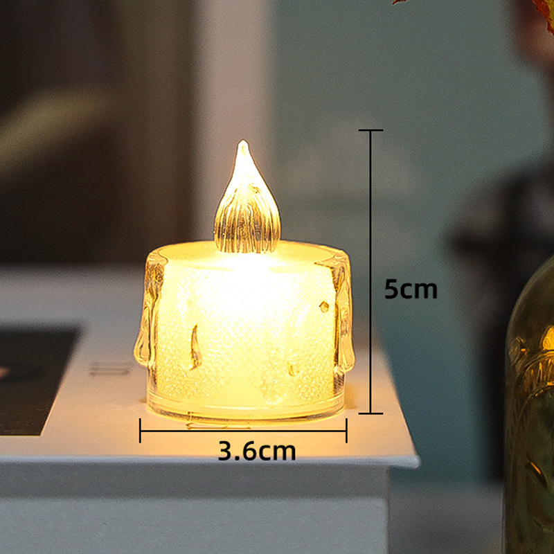 small tranparent dripping Led Candle Color:3.6*5cm