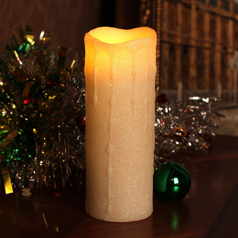 Real wax led pillar candle 3*4