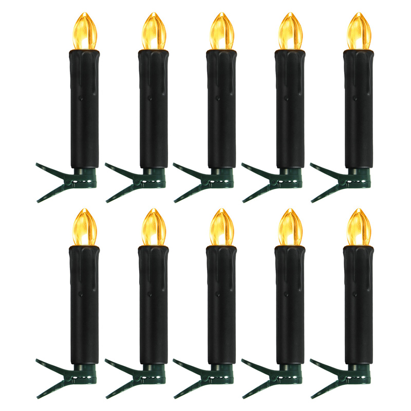 christmas clip-on led taper candle with remote Black